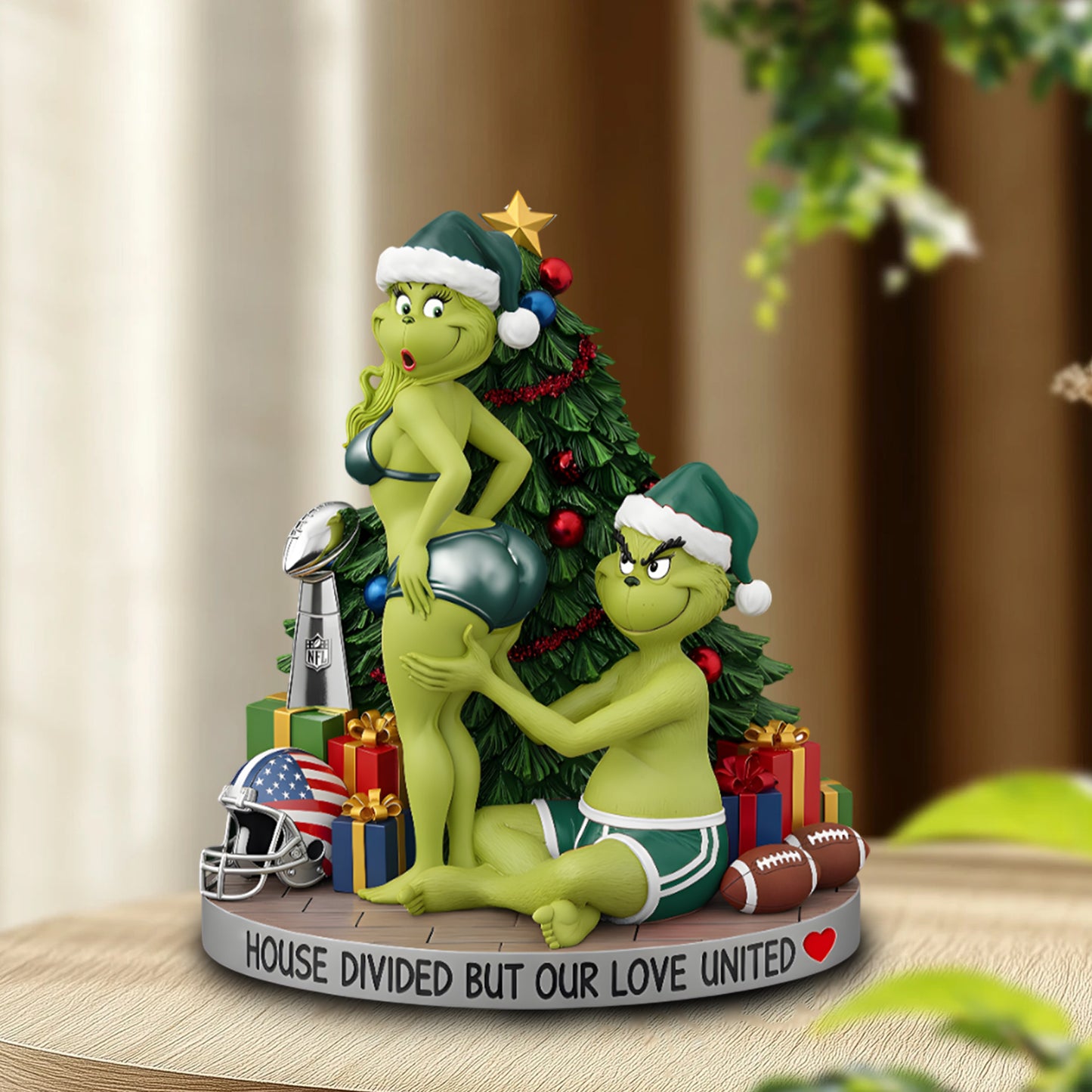 Monster Green Couple – Funny Christmas Acrylic Plaque