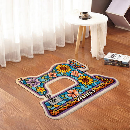 Sewing Machine - Personalized Sewing Shaped Doormat/ Rug