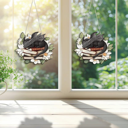Fantasy Dragon Books Acrylic Window Hanging