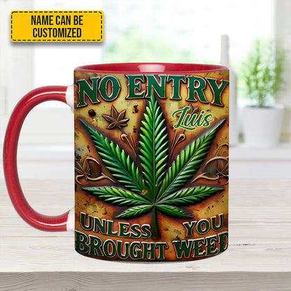 No Entry - Personalized Weed Accent Mug