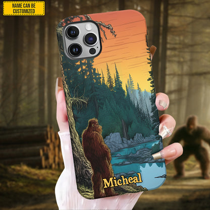 Bigfoot In Trees - Personalized Bigfoot Phone Case