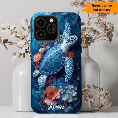 Sea Turtles Love - Personalized Sea Turtle Full Print Phone Case