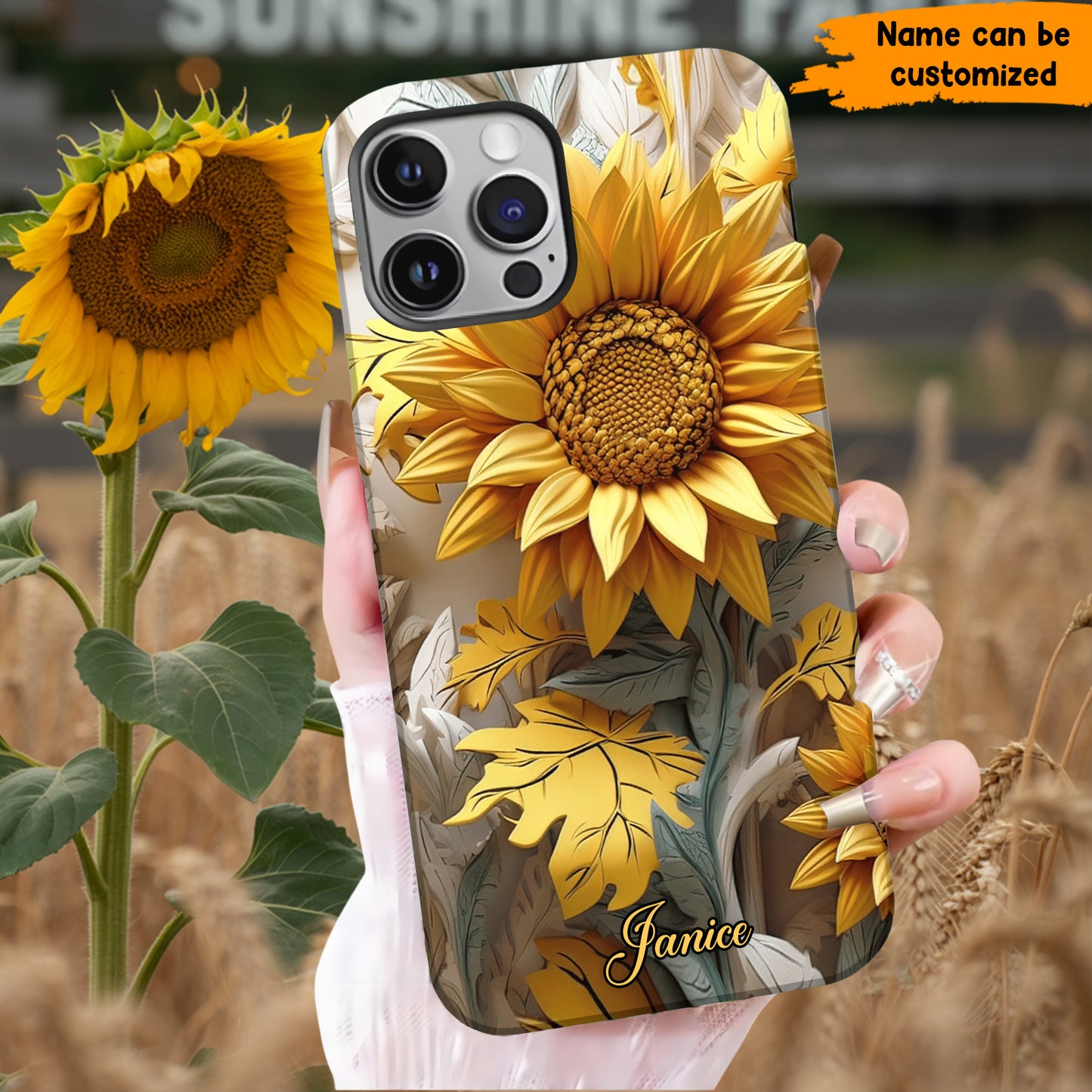 Sunflower Phone case, Personalized Phone Case