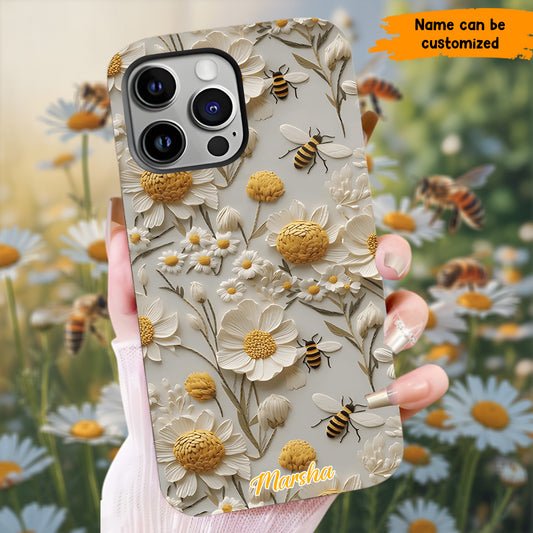 Bee Floral – Personalized Phone Case