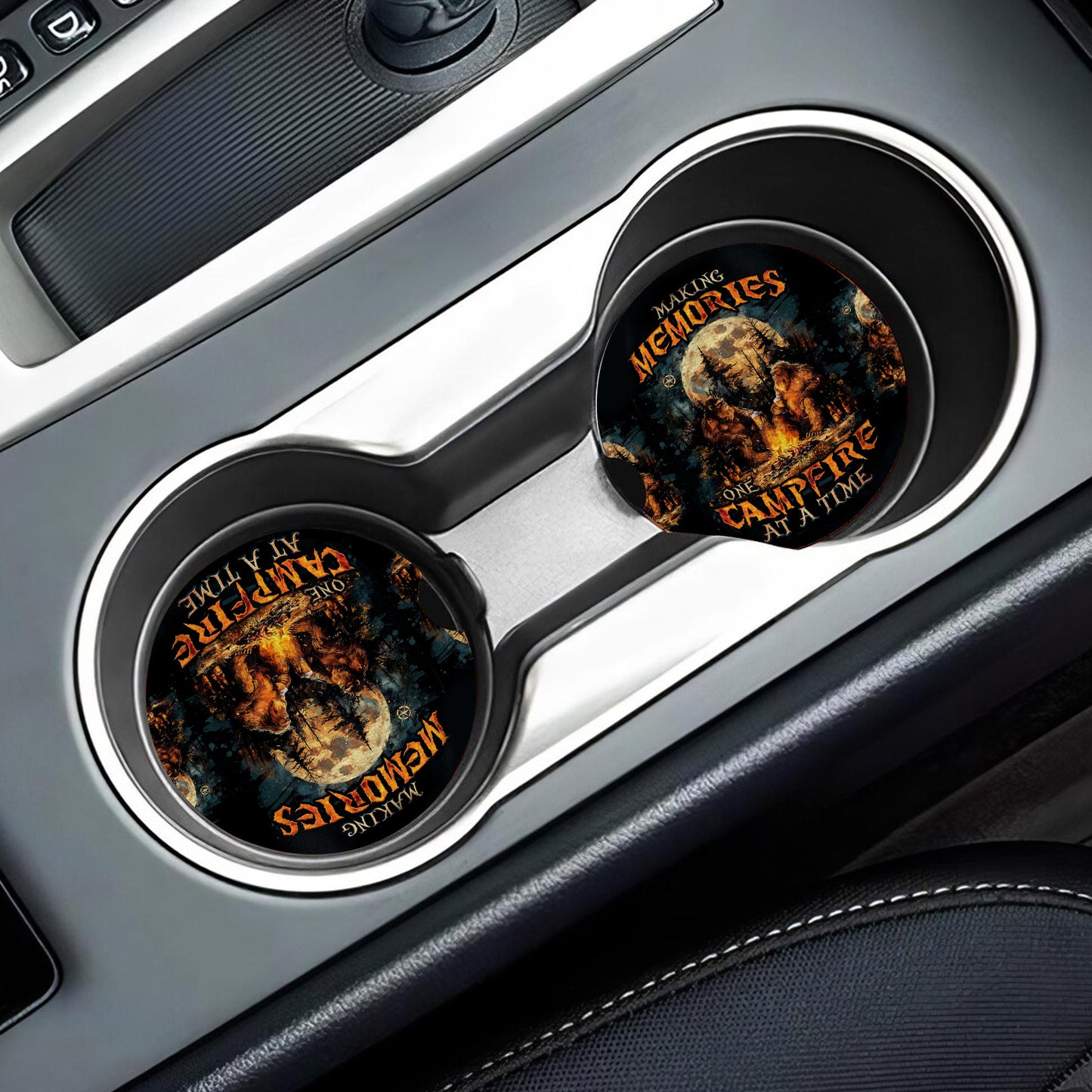 Marking Memories One Campfire Bigfoot Car Coaster