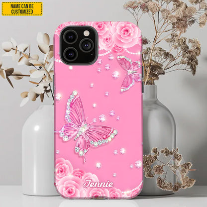 Pink Butterfly - Personalized Phone Case