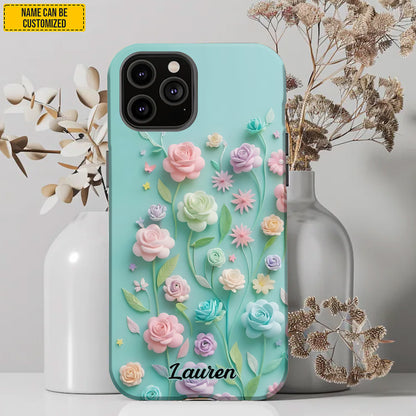 Personalized Pastel Flower Garden Phone Case
