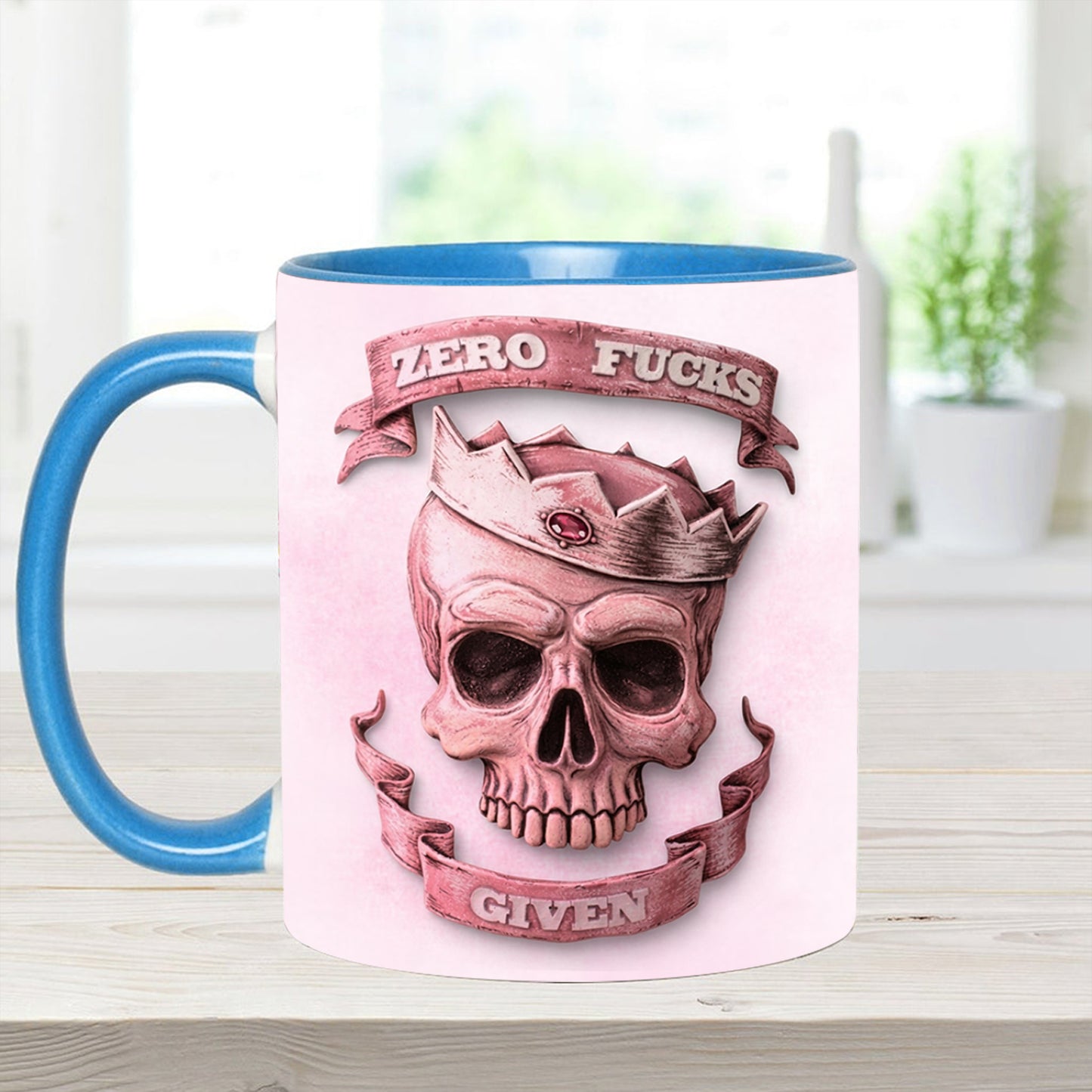 Funny Skull Woman Accent Mug, Perfect Gift Mug