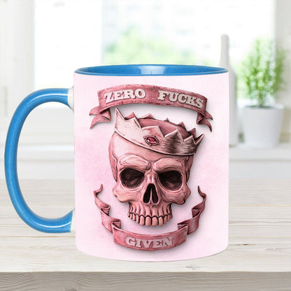 Funny Skull Woman Accent Mug, Perfect Gift Mug