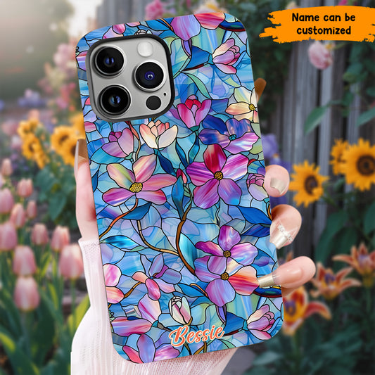 Personalized Stained Glass Floral Phone Case