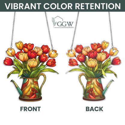 Tulip Flowers Acrylic Window Hanging