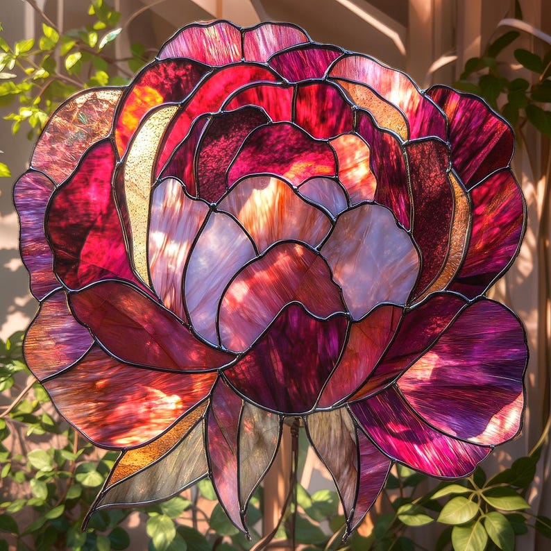 Romantic Peony Faux Acrylic Window Hanging