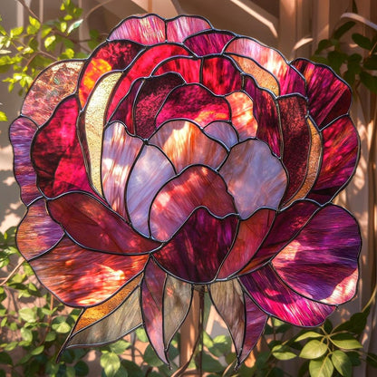 Romantic Peony Faux Acrylic Window Hanging