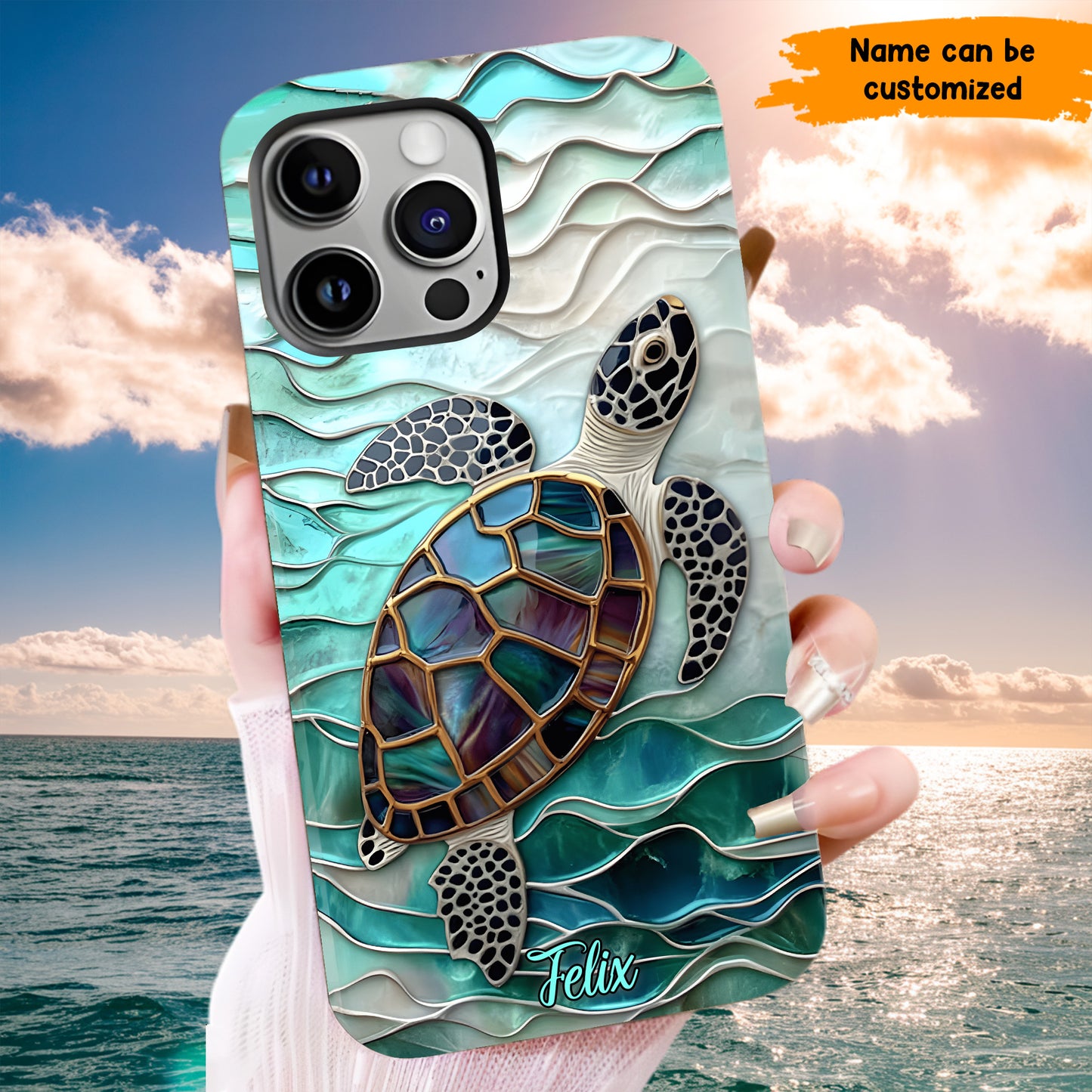 Personalized Sea Turtle Ocean Phone Case