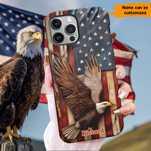 American Spirit – Personalized Eagle & Flag Phone Case