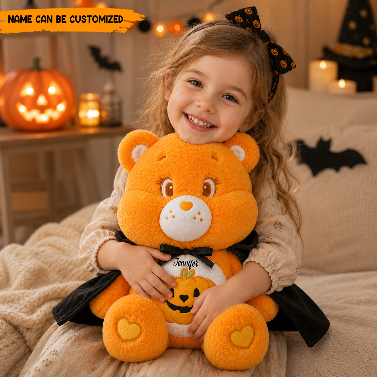 Personalized Halloween Bear Shaped Pillow