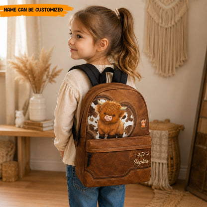 Personalized Highland Cow - Kids Backpack