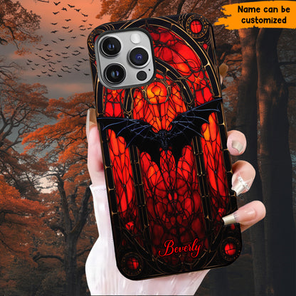 Bat Halloween Stained Glass - Personalized Phone Case