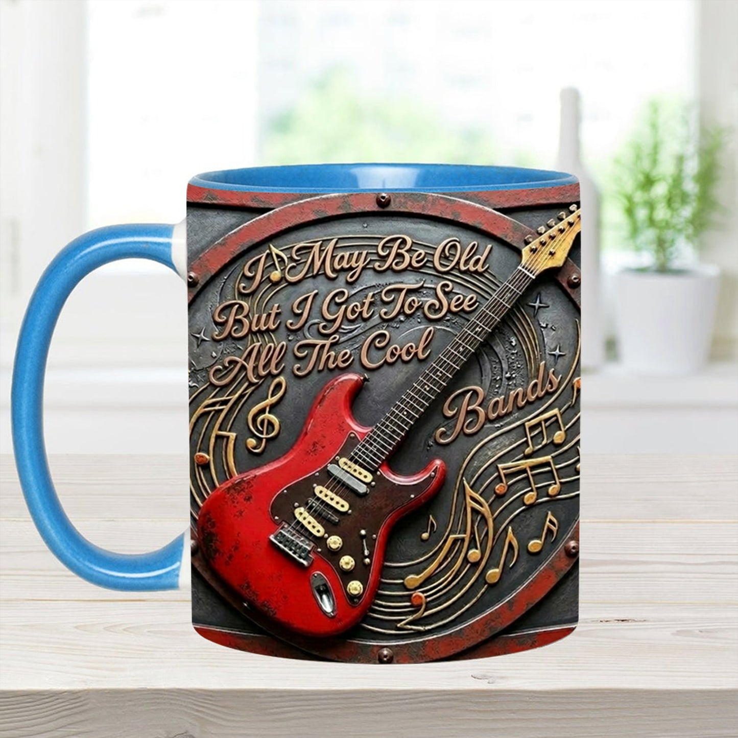 May Be Old But I Got To See All The Cool - Guitar Accent Mug