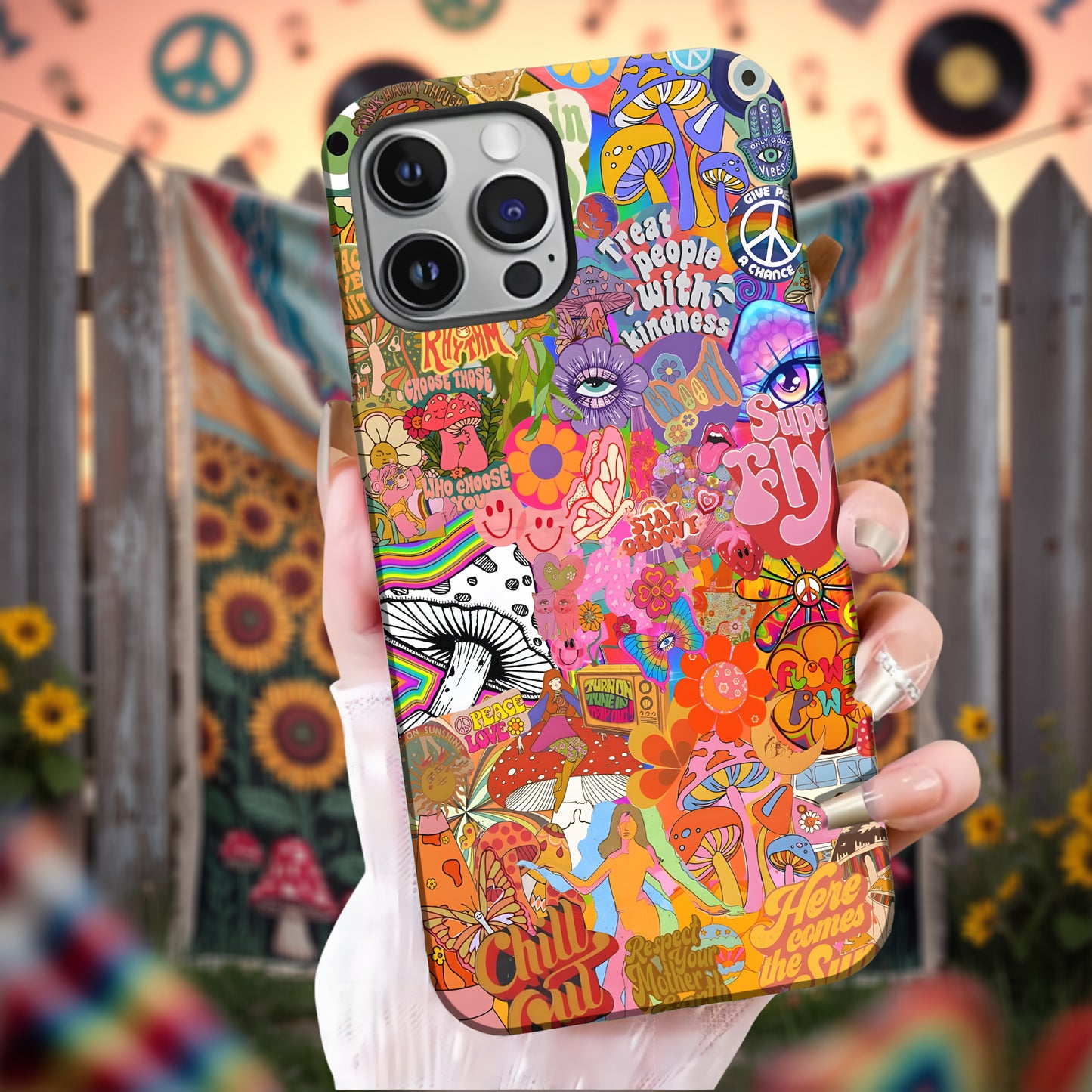 Psychedelic Vibes – 70s Hippie Art Phone Case