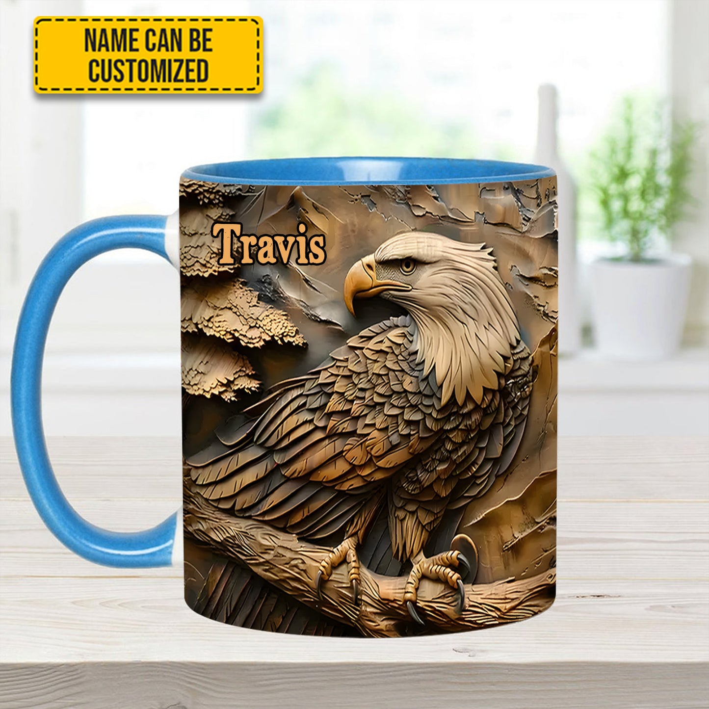Strong Eagle - Personalized Eagle Accent Mug