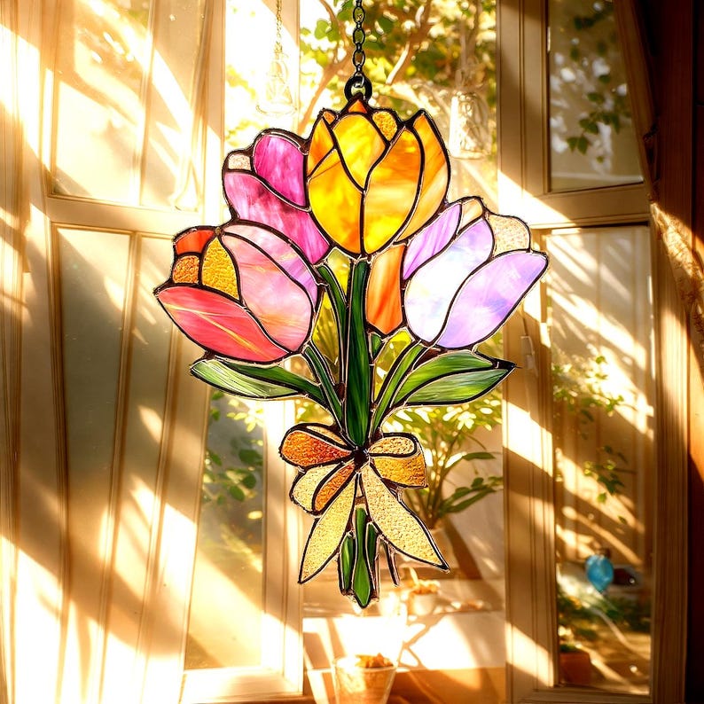 Tulip Flower Acrylic Acrylic Window Hanging