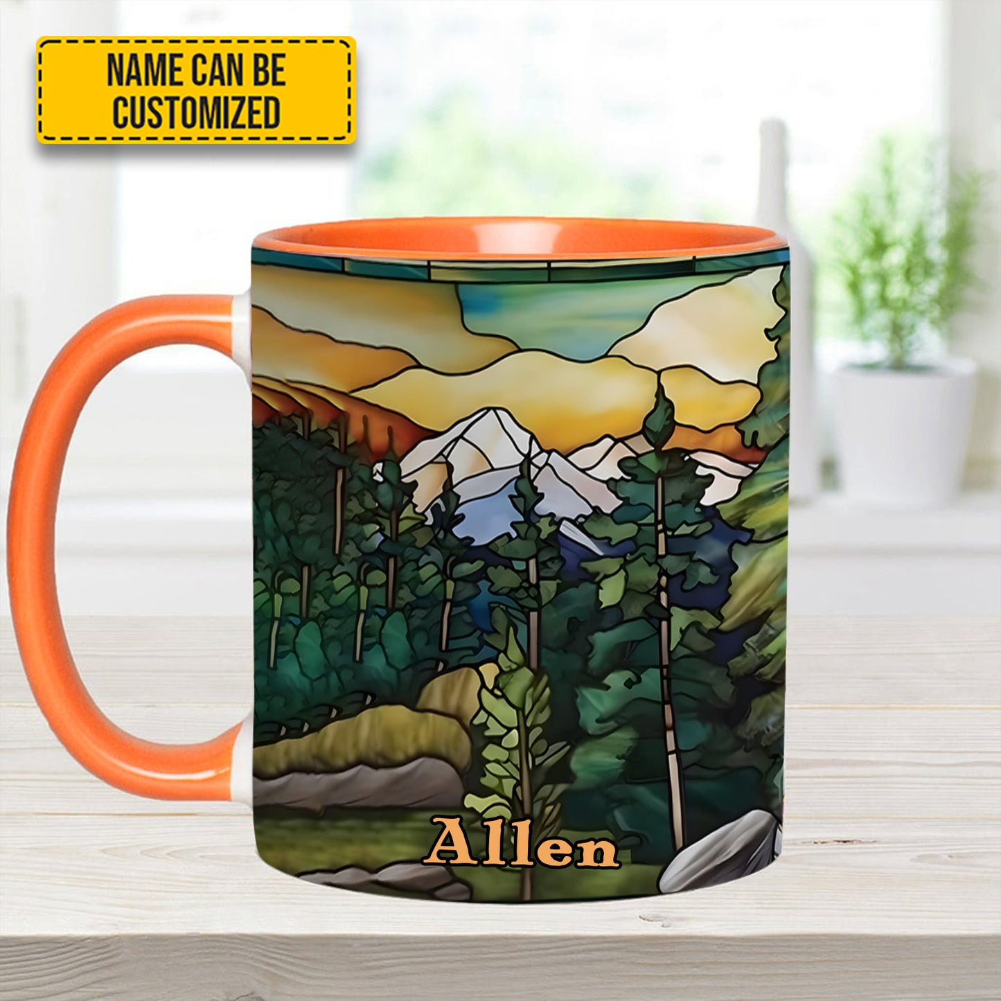 Personalized Mountains Accent Mug