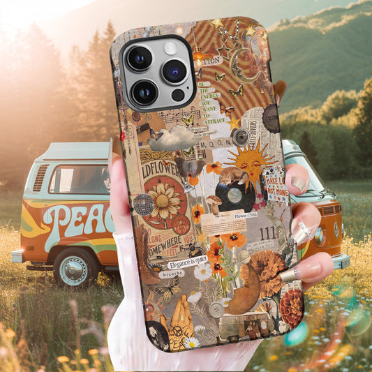 Boho Collage Phone Case – Flower Child Energy