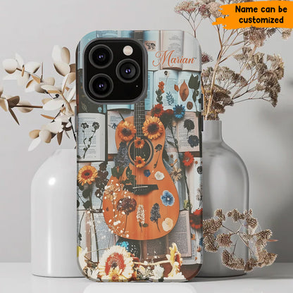 Guitar Floral - Personalized Guitar Phone Case