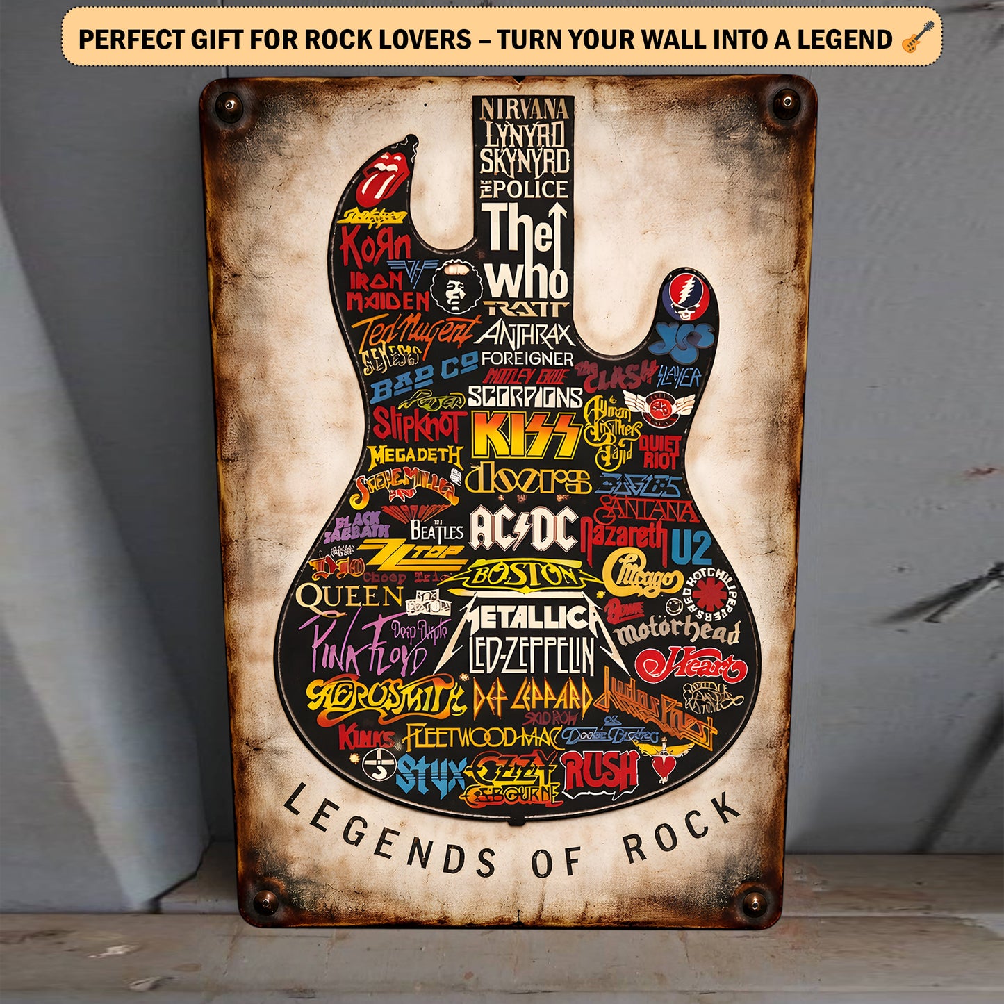 Legends Of Rock - Personalized Classic Rock Metal Sign