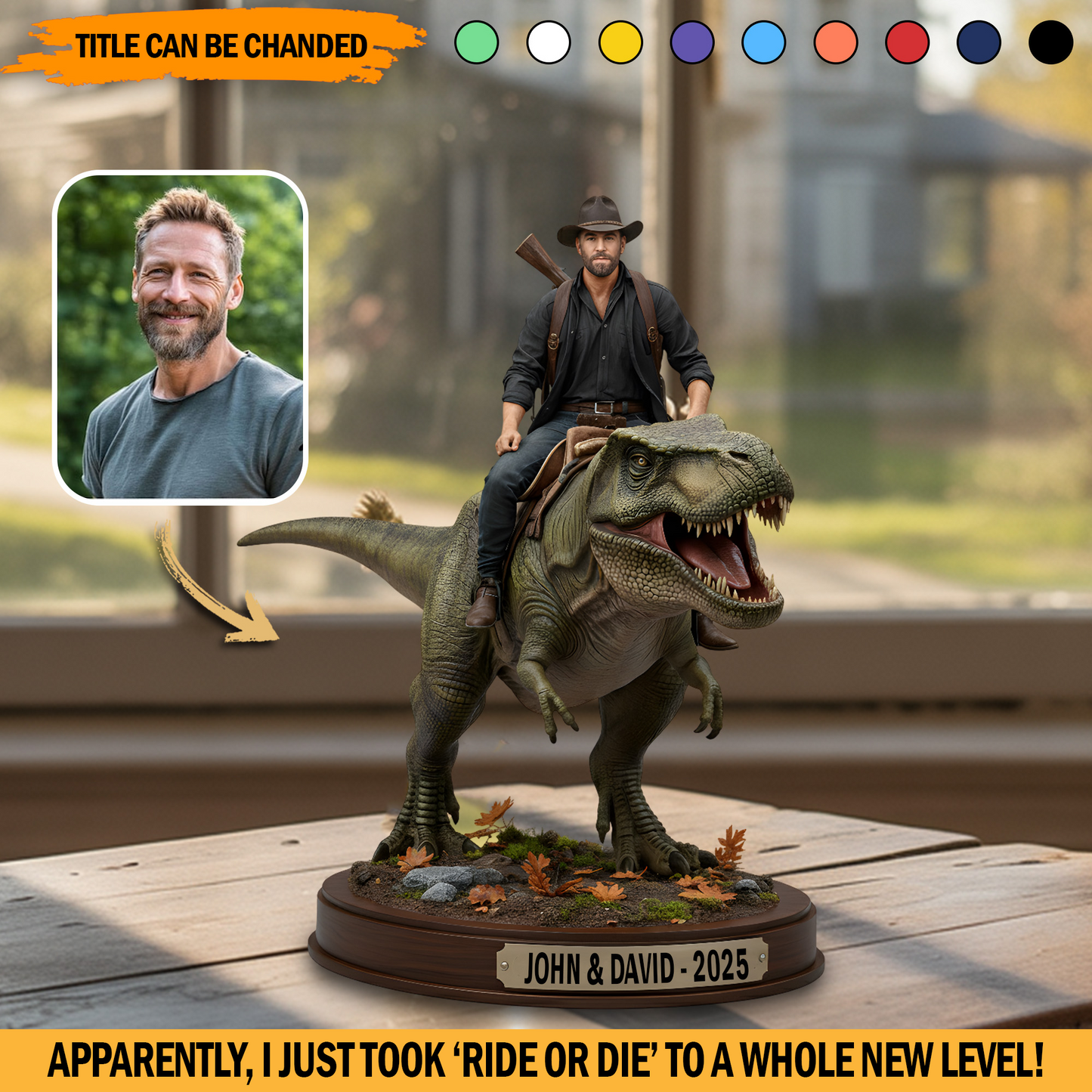 Ride or Die-saur – Personalized Photo Acrylic Plaque