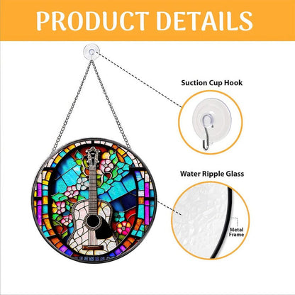 Colorful Guitar Window Hanging Suncatcher