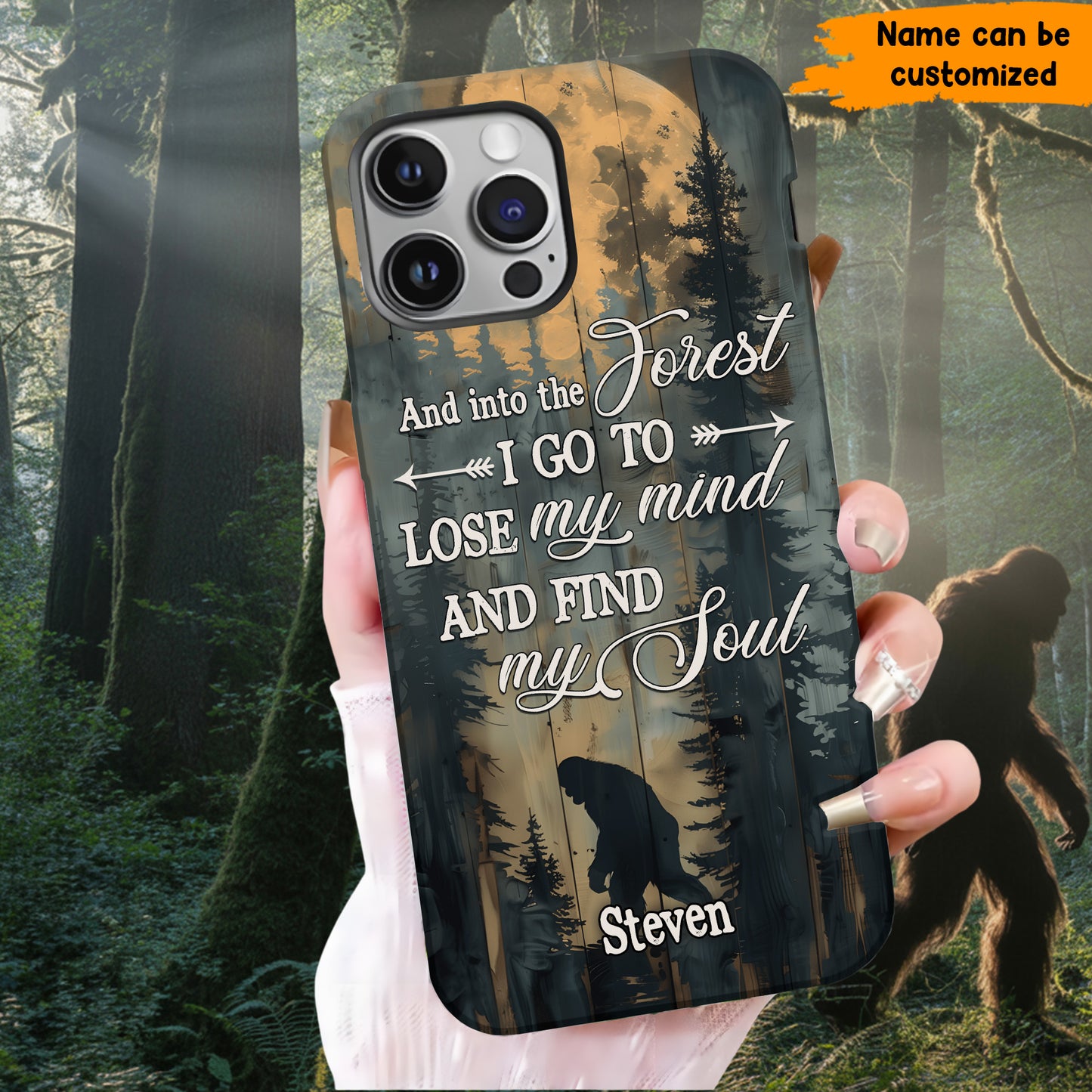 Into the Woods - Personalized Bigfoot Phone Case