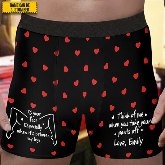 Think of Me When You Take Your Pants Off – Personalized Couple Men’s Boxer Briefs