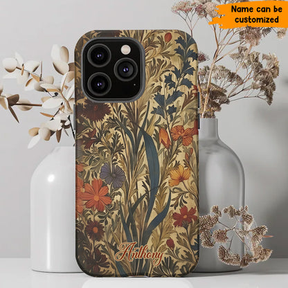 Dark Aesthetic Flower - Personalized Wildflower Phone Case