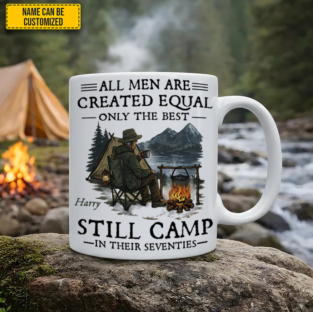 Personalized Camping White Mug – Gift for Husband, Dad, Outdoor Lovers