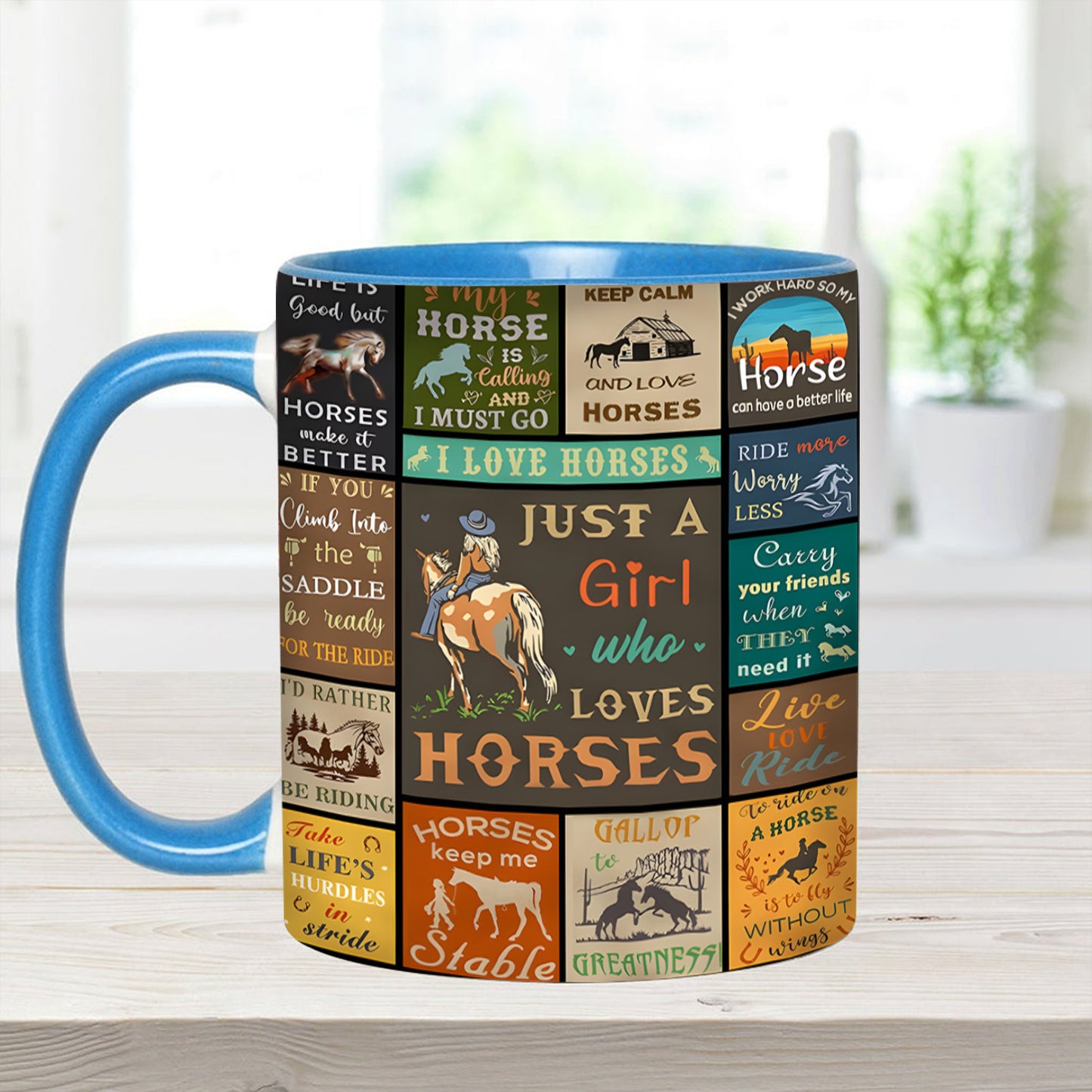 Just A Girl Who Loves Horses - Horse Accent Mug