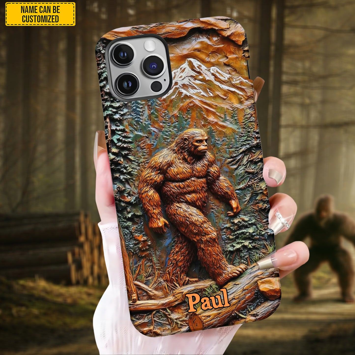 Bigfoot In Forest - Personalized Bigfoot Phone Case