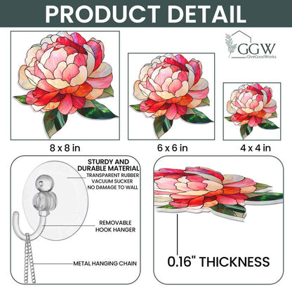 Peony Suncatcher ACRYLIC Hanging Sign