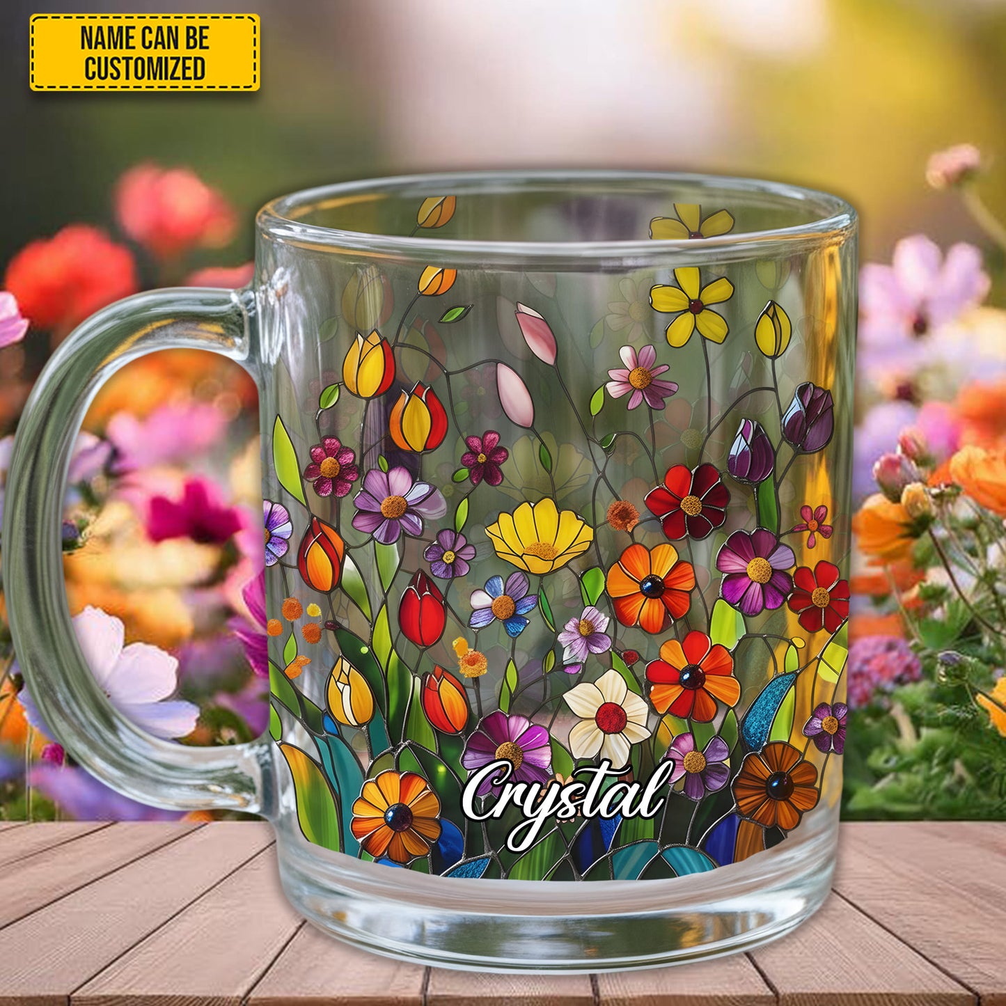 Beautiful Wildflowers - Personalized Glass Mug
