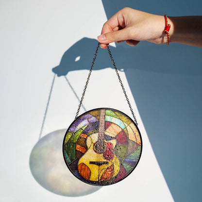 Guitar Stained Glass Suncatcher - Guitar Light Suncatcher