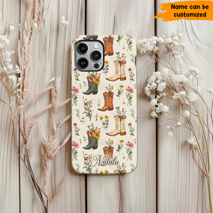 Cowgirl Floral - Personalized Phone Case