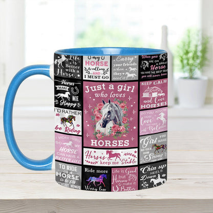 Just A Girl Who Loves Horses - Horse Accent Mug