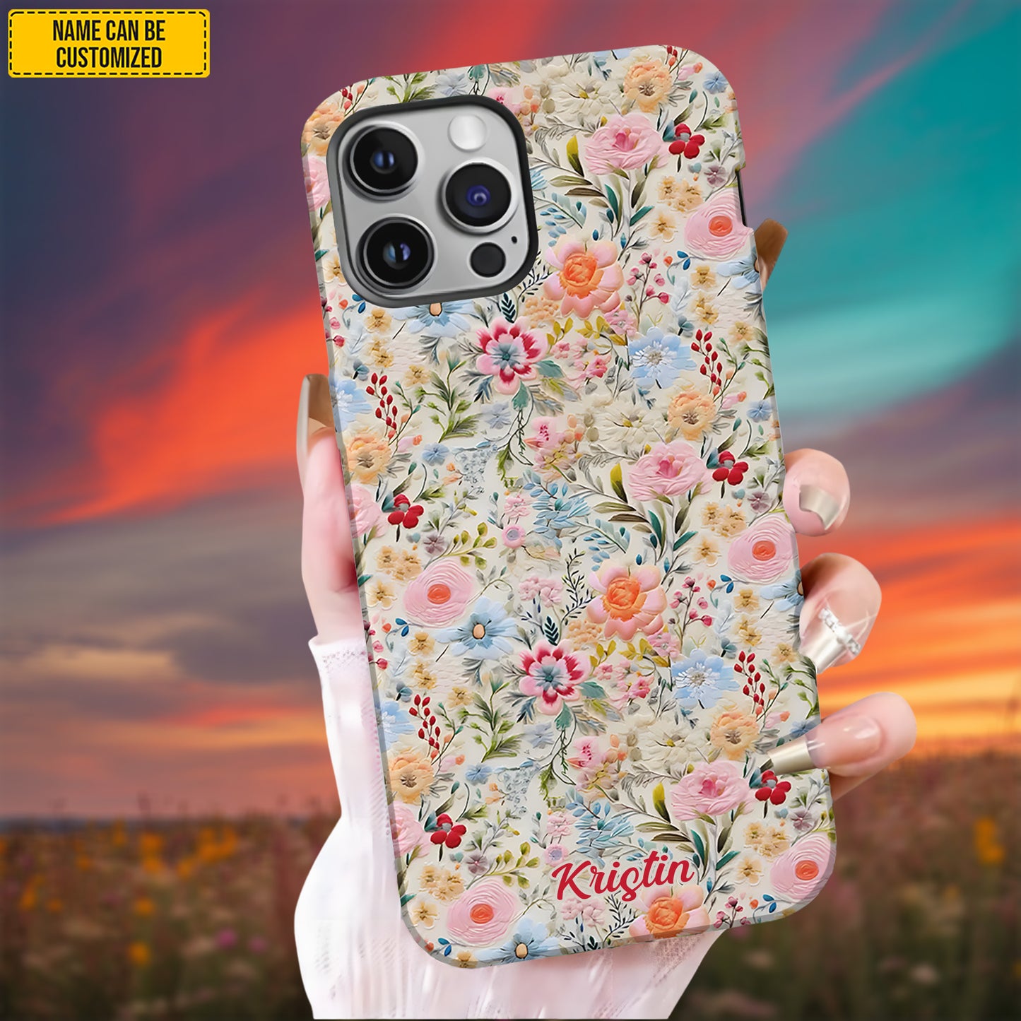 Personalized Pastel Floral Phone Case