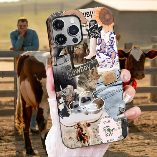 Cowboy Way Collage – Western Rodeo Vibes Phone Case