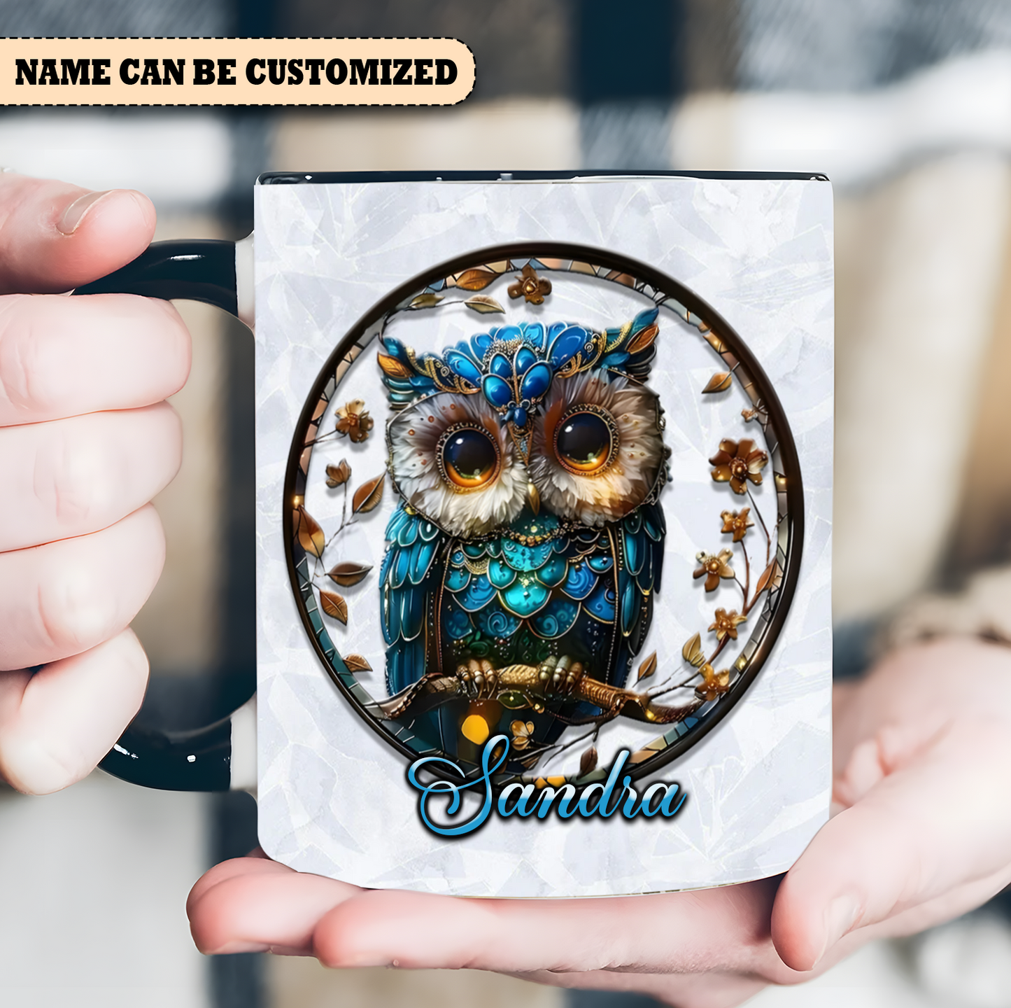 Personalized Beautiful Owl Accent Mug
