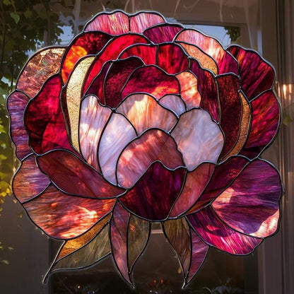 Romantic Peony Faux Acrylic Window Hanging
