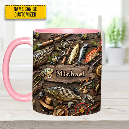 Fishing Gear - Personalized Fishing, Outdoor, Adventure Accent Mug