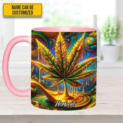 Personalized Colorful Psychedelic Weed Accent Mug