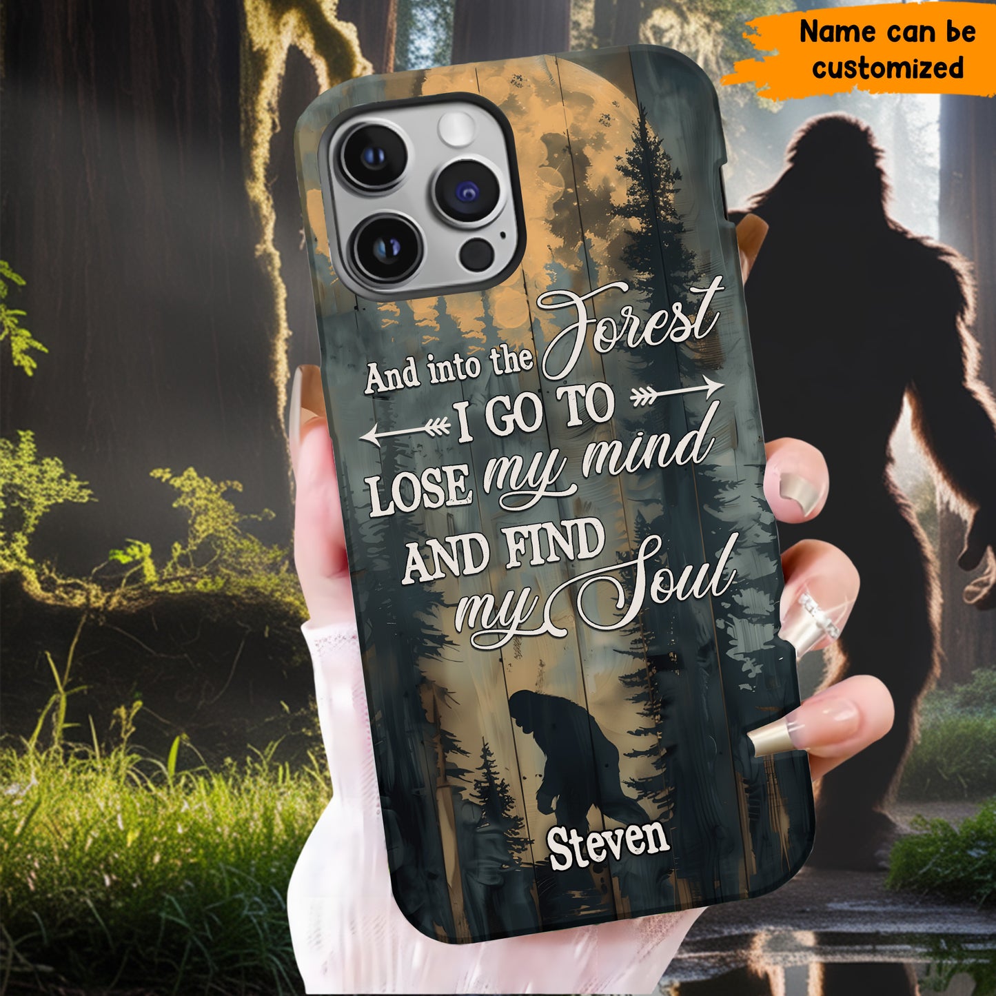 Into the Woods - Personalized Bigfoot Phone Case